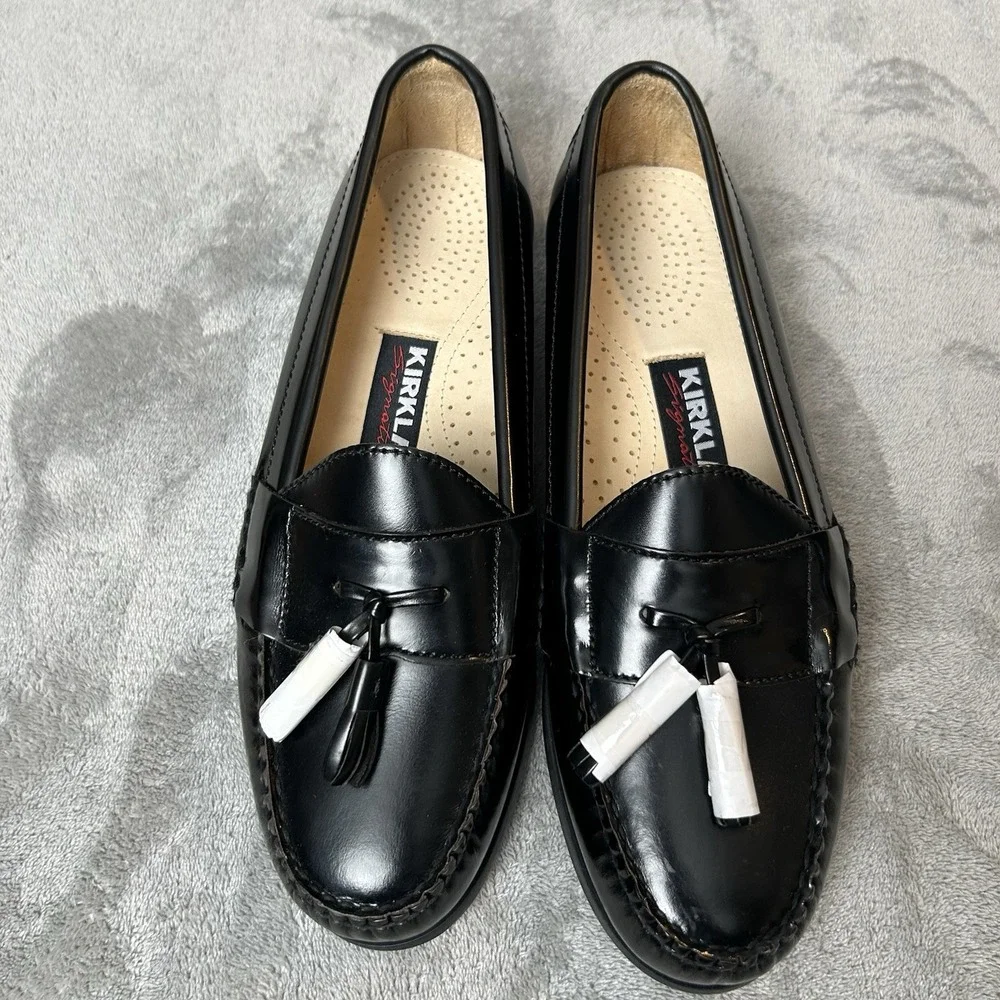 Kirkland Signature American Vintage All Leather Shoes Black Men's Loafers Sz 8 D